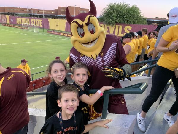 Sparky with Junior Sun Devils